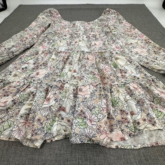 Arizona Jean Boho Dress Floral long Sleeve Small Off The Shoulder Ruffled/Pleate - Picture 12 of 13